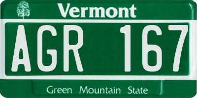 VT license plate AGR167