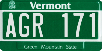 VT license plate AGR171