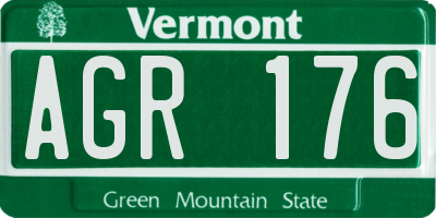 VT license plate AGR176