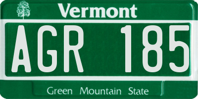 VT license plate AGR185