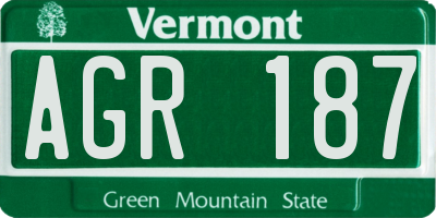 VT license plate AGR187