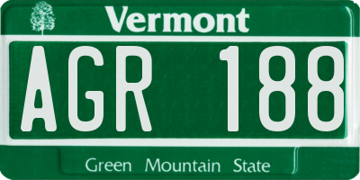 VT license plate AGR188