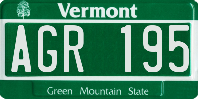 VT license plate AGR195