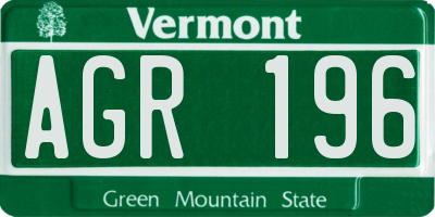 VT license plate AGR196