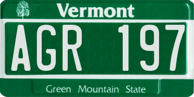 VT license plate AGR197