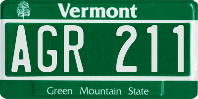 VT license plate AGR211