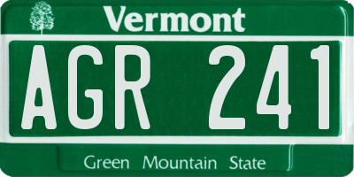 VT license plate AGR241