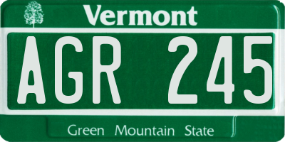 VT license plate AGR245