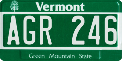VT license plate AGR246
