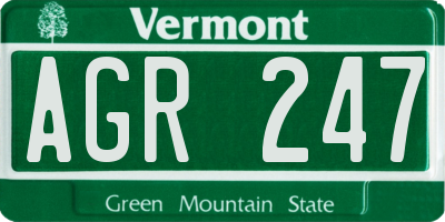 VT license plate AGR247
