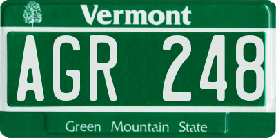 VT license plate AGR248