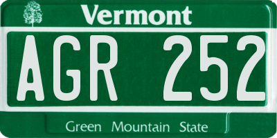 VT license plate AGR252