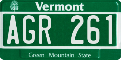 VT license plate AGR261