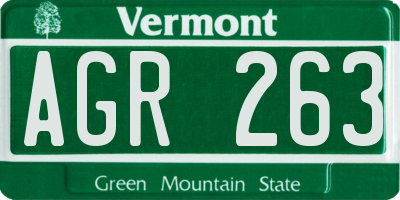 VT license plate AGR263
