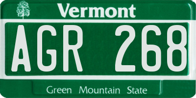VT license plate AGR268