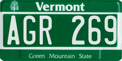 VT license plate AGR269