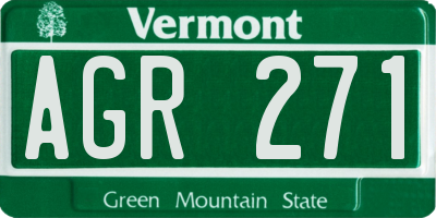 VT license plate AGR271