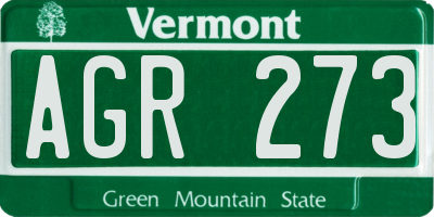 VT license plate AGR273