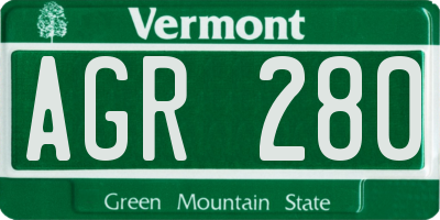 VT license plate AGR280