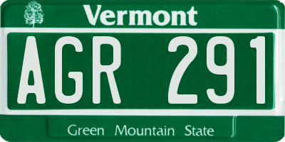VT license plate AGR291