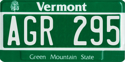 VT license plate AGR295