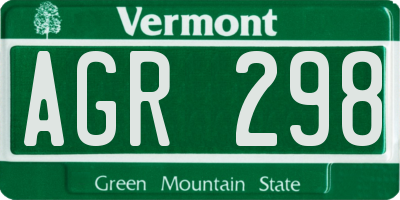 VT license plate AGR298