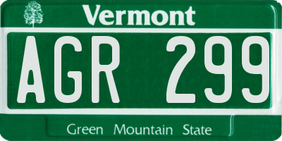VT license plate AGR299