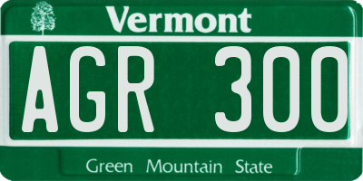 VT license plate AGR300