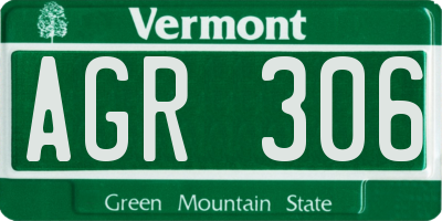 VT license plate AGR306