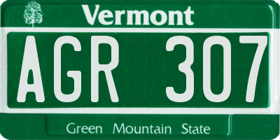 VT license plate AGR307