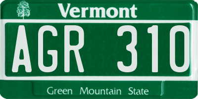 VT license plate AGR310