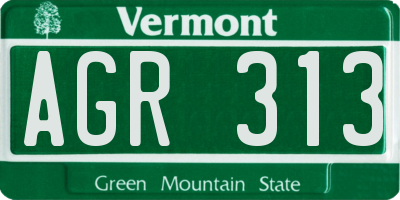 VT license plate AGR313