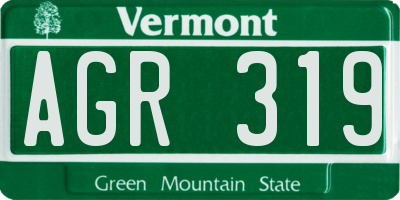 VT license plate AGR319