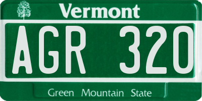VT license plate AGR320