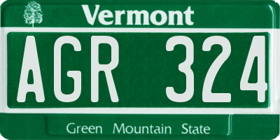 VT license plate AGR324
