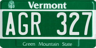 VT license plate AGR327