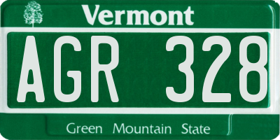 VT license plate AGR328