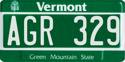 VT license plate AGR329