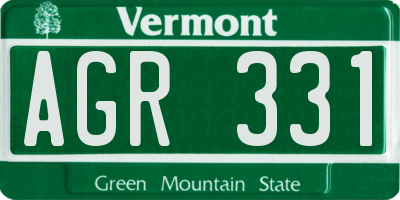VT license plate AGR331