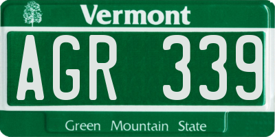 VT license plate AGR339