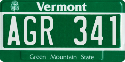 VT license plate AGR341
