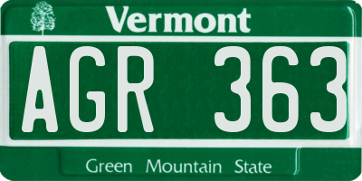 VT license plate AGR363