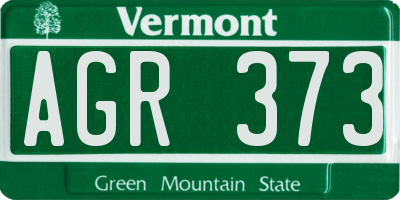 VT license plate AGR373