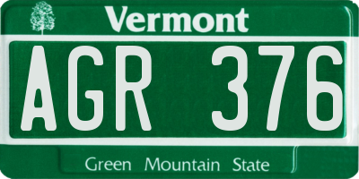 VT license plate AGR376