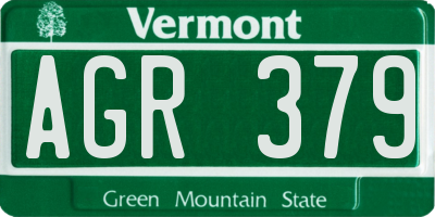 VT license plate AGR379