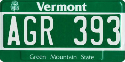 VT license plate AGR393