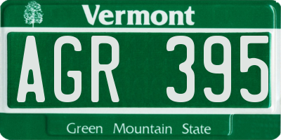 VT license plate AGR395