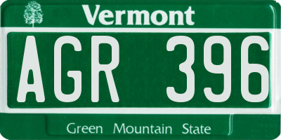 VT license plate AGR396