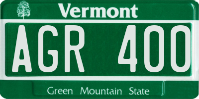 VT license plate AGR400