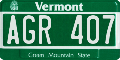VT license plate AGR407
